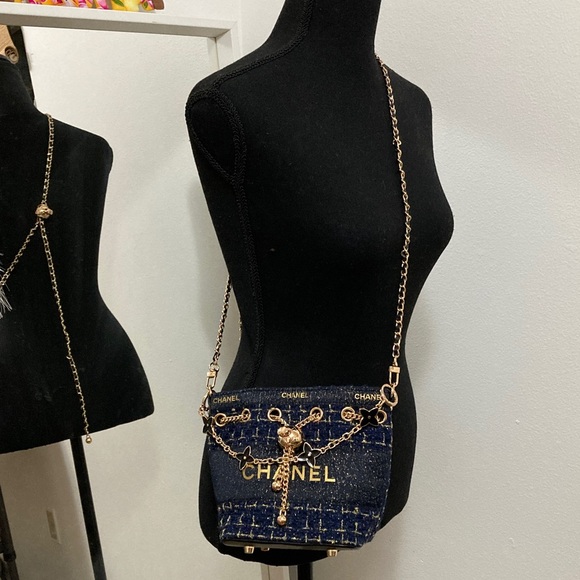 CC Denim and Gold Crossbody Gift Bag